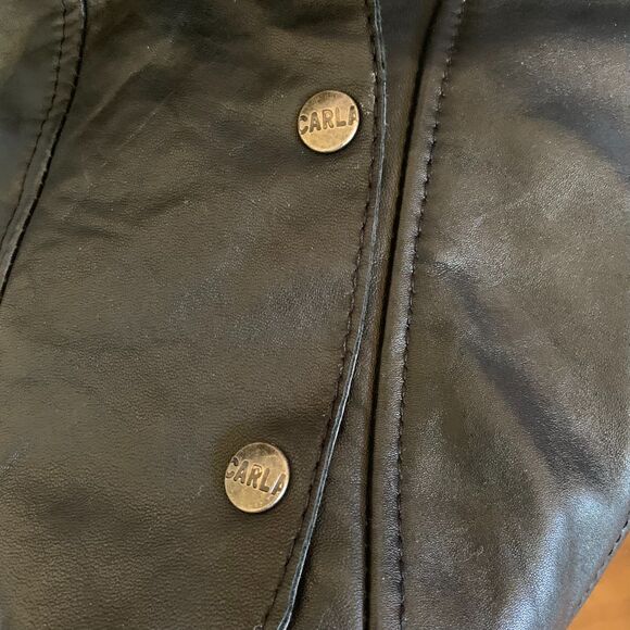 C'ARLA du Nord Leather Sweater Jacket European Sz 46 Scandinavian Design NWOT - Picture 5 of 7